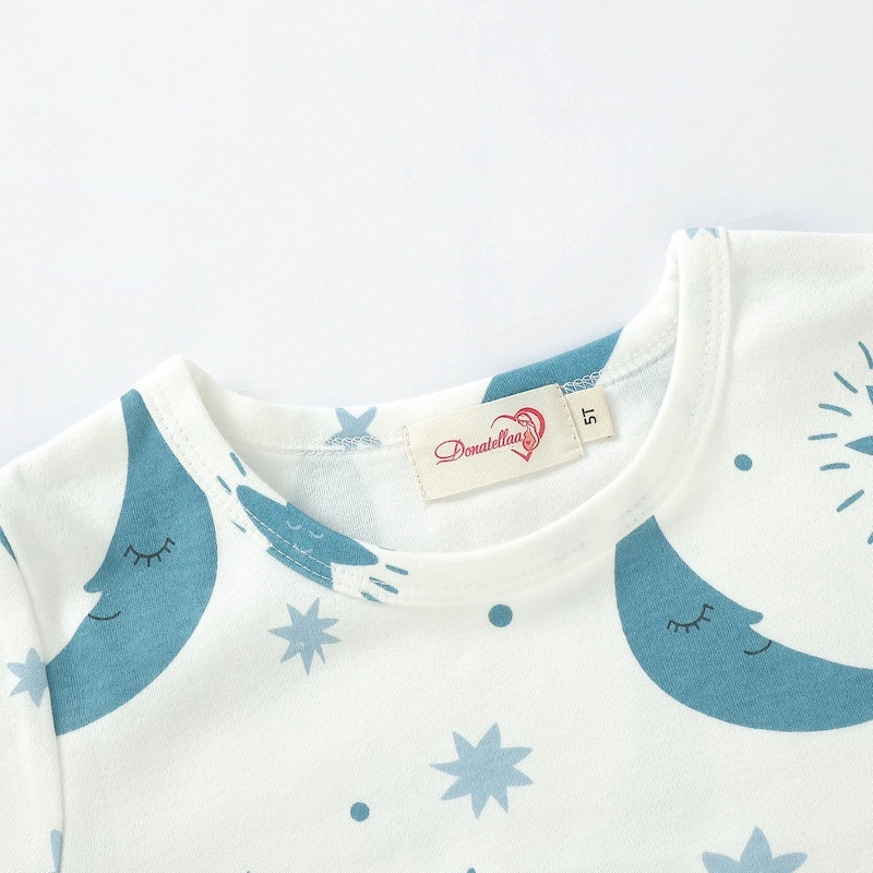 Pajama Set 2Y-7Y Organic Cotton O-neck Super Soft And Breathable Moon JY9503-11